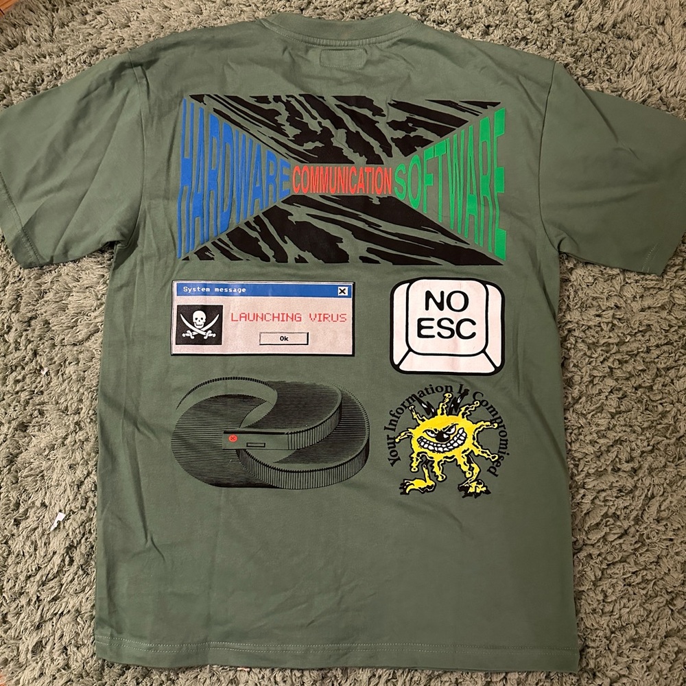 Men’s Market UO Exclusive Hackers Tee Army Green Size Medium - Picture 9 of 9